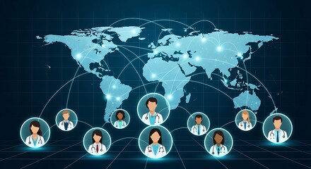 Global healthcare network connecting doctors worldwide for medical collaboration