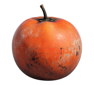 A small orange fruit with a stem on top