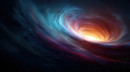 Obraz premium Stunning Visual of a Cosmic Black Hole in a Colorful Galaxy with Stars and Nebulae Surrounding It