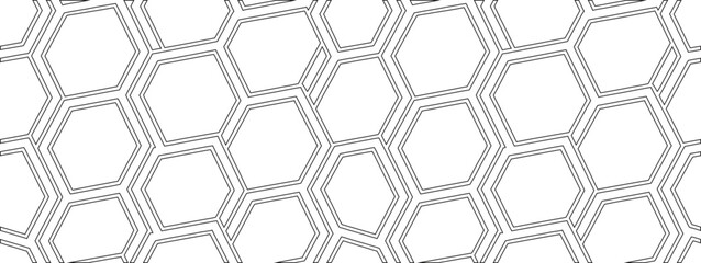 Seamless geometric honeycomb hexagon pattern in minimal grey line art, perfect for modern backgrounds, scientific designs, packaging, wallpapers, and decorative projects.