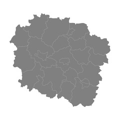 Obraz premium High Quality map of Kuyavia-Pomerania is a Voivodeship of Poland with borders of the powiats