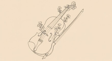 Floral Violin Minimalism