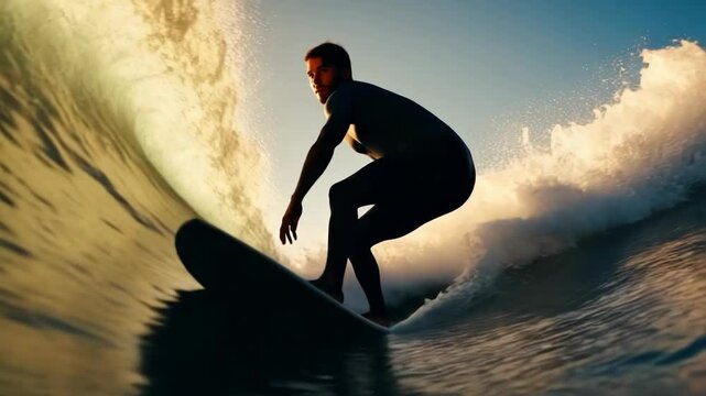 A man skimboarding conquers the sea waves.