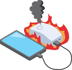 スマホに充電中に発火するモバイルバッテリー