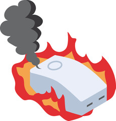 発火したモバイルバッテリー