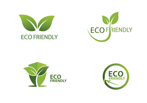 Embrace sustainability with these creative, eco-friendly logo designs featuring vibrant green leaves, symbolizing a commitment to the environment and a greener future.