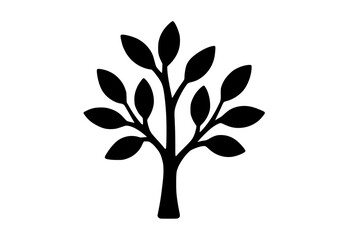 Artistic Silhouette of a Tree with Leaves