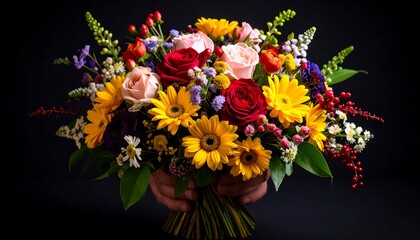 Fototapeta premium Bouquet of vibrant flowers