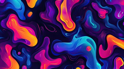 Fototapeta premium The stock photo showcases a vibrant, seamless texture composed of bold, abstract organic shapes.
