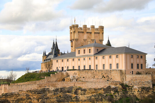 The Alcazar of Segovia, the fortress that stands on a rocky crag in Segovia city