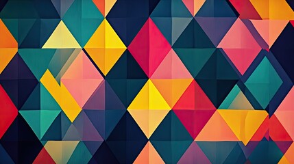 Fototapeta premium The stock photo showcases a seamless texture composed of vibrant, interlocking geometric shapes.