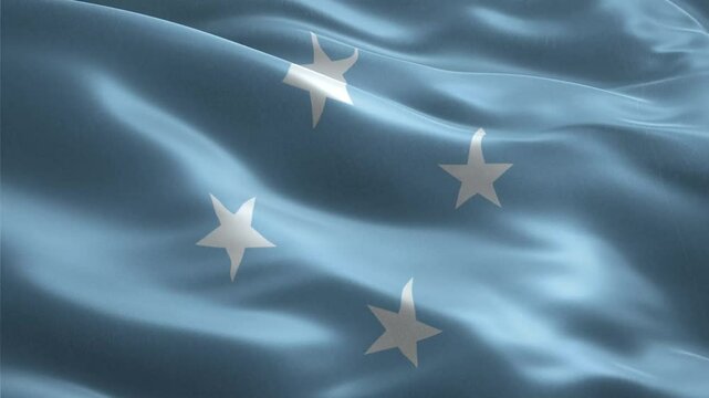 Waving Flag of the Federated States of Micronesia
