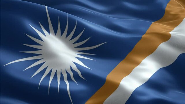 Waving Flag of the Marshall Islands