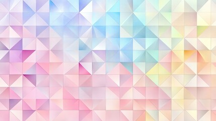 Obraz premium The stock photo shows a seamless texture composed of pastel-colored geometric triangles.