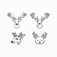 Deer Silhouette Wild Isolated Black Deer Illustration Art