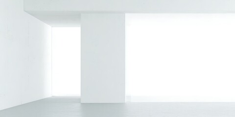 Minimalist architecture white interior abstract perspective