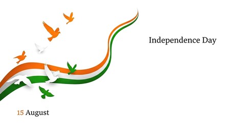 15th August Independence Day concept with English text of background for poster and card.
