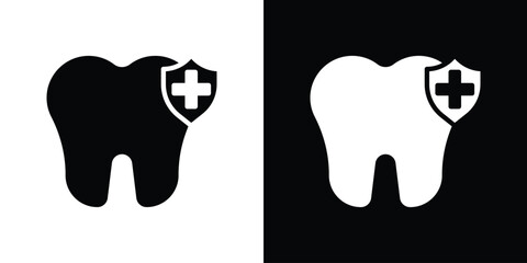 Dental insurance icon simple illustration in flat design