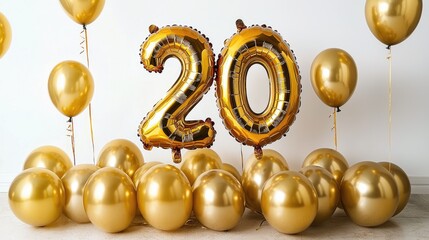 Golden Number Balloons Centerpiece for Celebrations