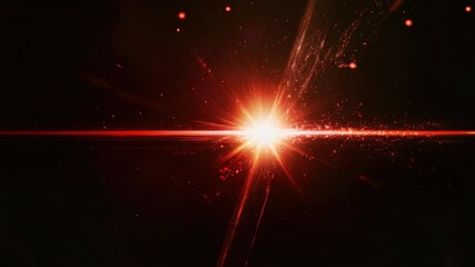 Red sparkling starburst with nebula effect in deep space background. - Powered by Adobe
