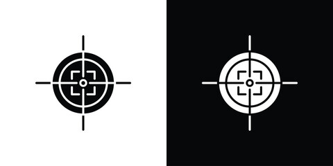 Gun target icon simple illustration in flat design
