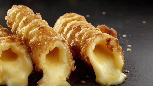 These cheesy pretzel bites are a delicious and indulgent treat. Twisted to create an interesting shape, they are dipped in rich melted cheese and fried until crispy.