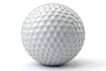 A pristine white golf ball featuring a simple elegance set against a clean background.