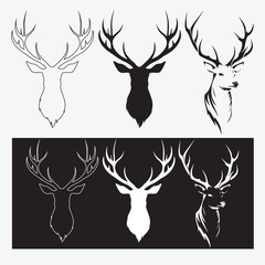 Animals Deer Icon Black Graphic Art