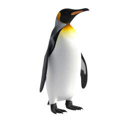 3D penguin icon isolated on transparent background. PNG
