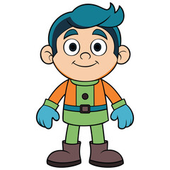 Cute Boy Cartoon Character Illustration