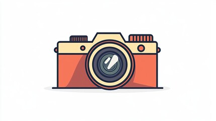 The stock photo shows a clean, simple vector icon of a camera.