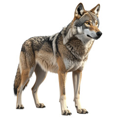 Obraz premium 3D wolf icon isolated on transparent background. PNG