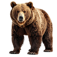 3D bear icon isolated on transparent background. PNG