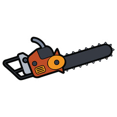 Naklejka premium Realistic Chainsaw Illustration Design