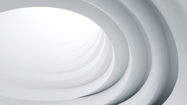 Futuristic white abstract background with geometric shapes and subtle gradient lighting.