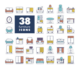 Simple set of Furniture vector icon