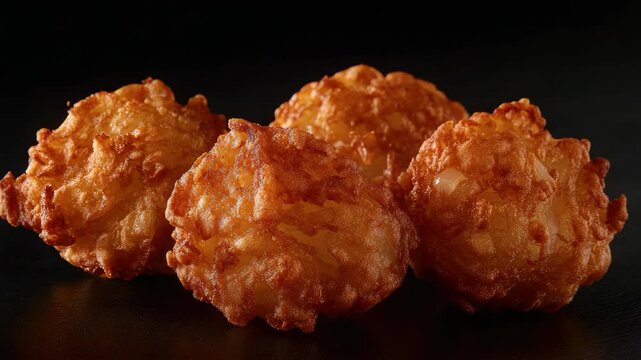 Golden brown, appetizing cheesy food served hot and crispy