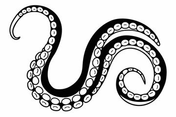 An octopus tentacle illustration isolated on white background