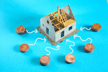 Home concept for wealth management,real estate invest, construction industry, savings,building your own home.