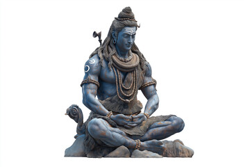 Fototapeta premium Iimage of Lord Shiva isolated on white background.