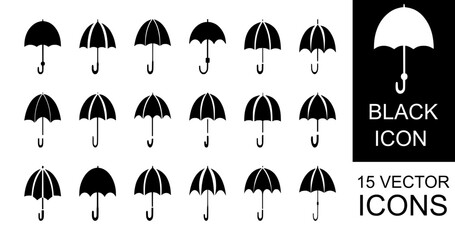 Umbrella icon vector set. rain illustration sign collection. 