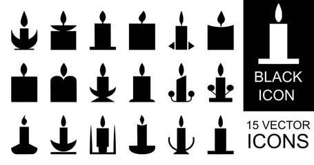 Set candle silhouettes for religion 