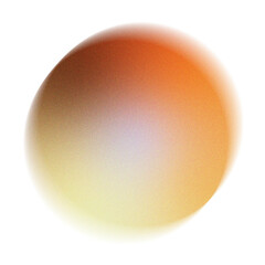 Abstract blurred orange gradient circle shape noise texture design element