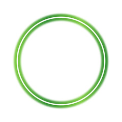 Neon green circle frame sticker border design element PNG