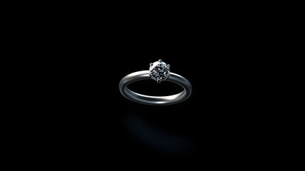 Elegant Diamond Ring on Black Background Showcasing Minimalist Design and Luxe Appeal