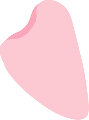 A stylish gua sha illustration set featuring various empty skincare and cosmetic containers in soft pink tones