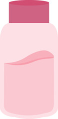 A stylish skincare flip bottle illustration in soft pink tones