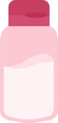 A stylish skincare flip bottle illustration in soft pink tones