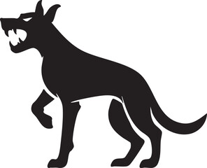 Fierce and aggressive dogs illustration with bold colors and typography