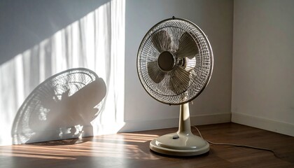Vintage fan casts shadow